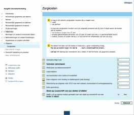 Het tabblad Zorgkosten